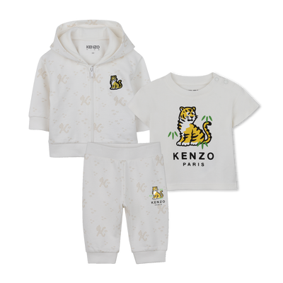 Conjunto de cal&ccedil;a, cardig&atilde; e camiseta KENZO KIDS UNISSEX