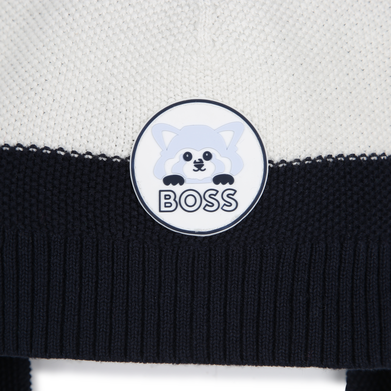 Striped Cotton Pom-Pom Hat BOSS 
                    BOY