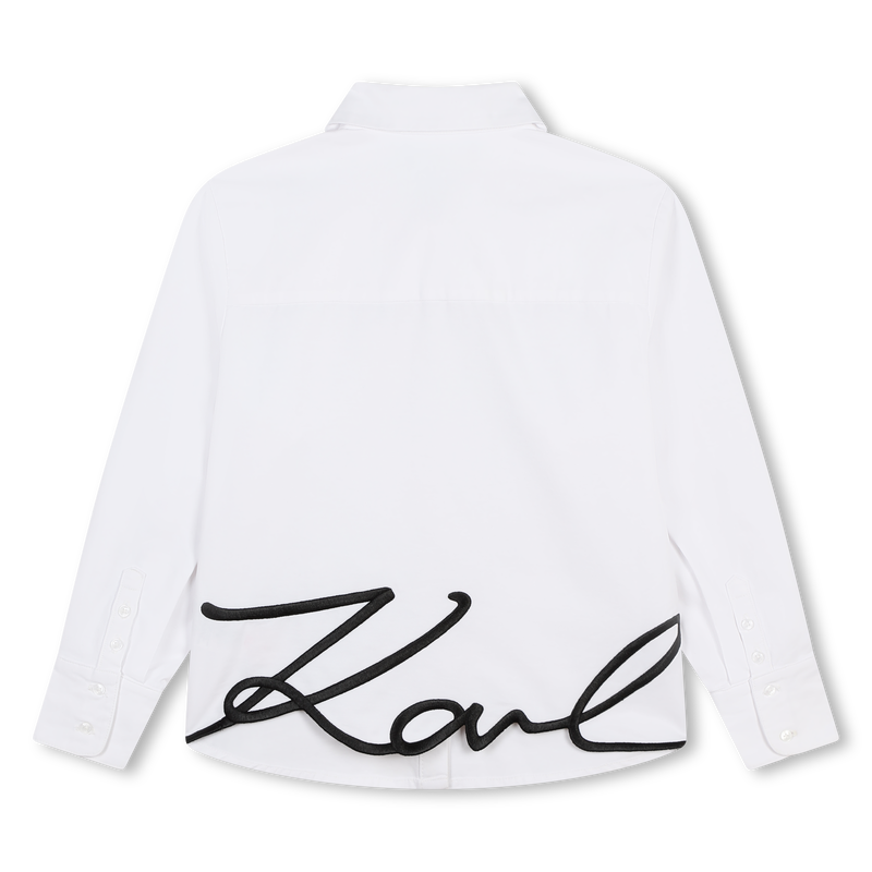 Camisa com log&oacute;tipo bordado KARL LAGERFELD KIDS 
                        GIRL