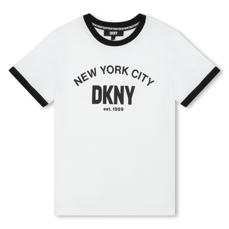 T-shirt em algodão bicolor DKNY 
                    BOY