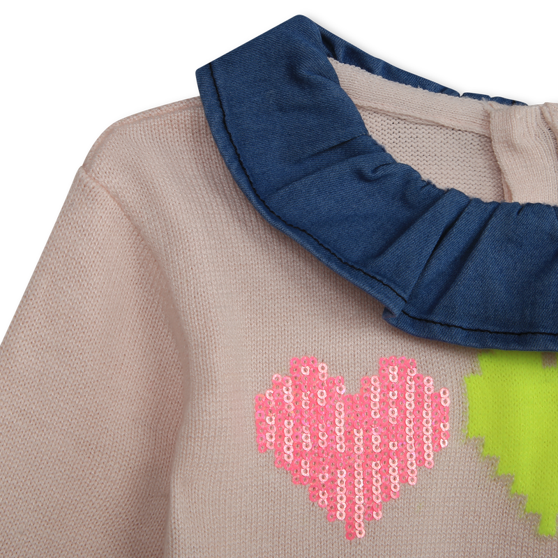 Denim collar graphic sweater BILLIEBLUSH 
                    GIRL