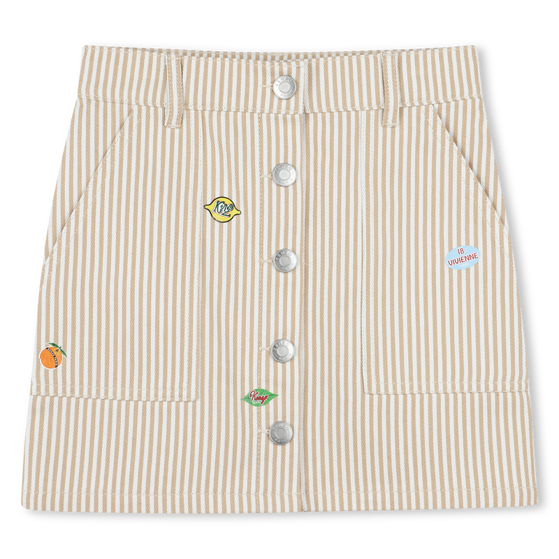 Saia de algod&atilde;o com emblemas KENZO KIDS 
                        GIRL