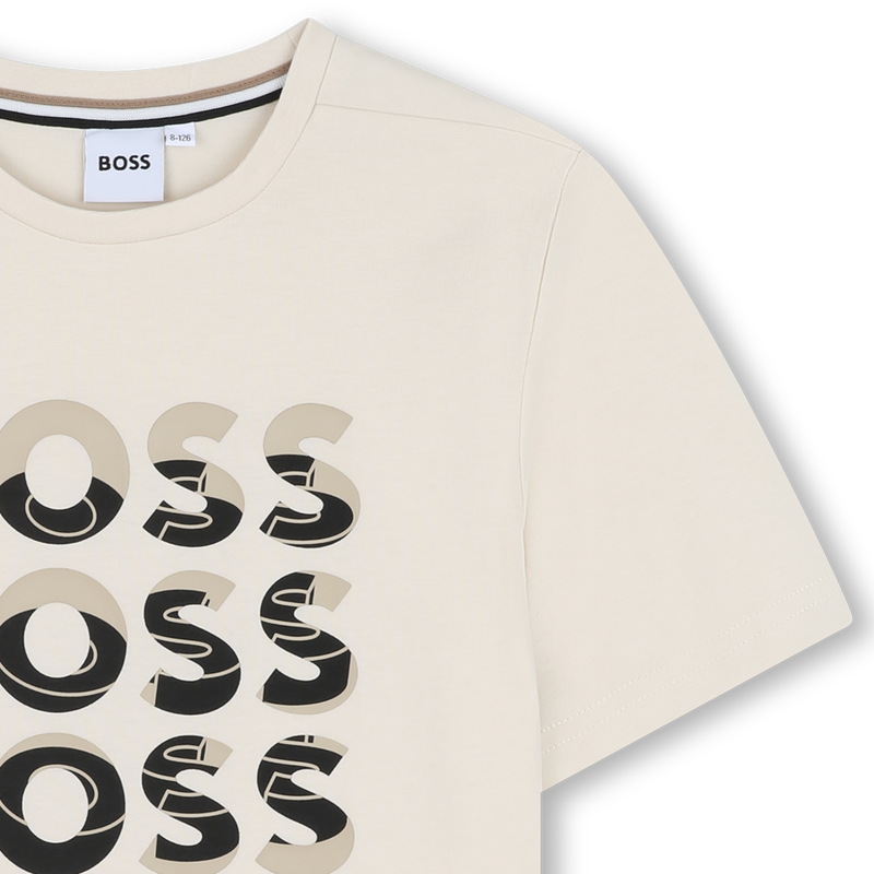 T-shirt manga curta em algod&atilde;o BOSS 
                        BOY