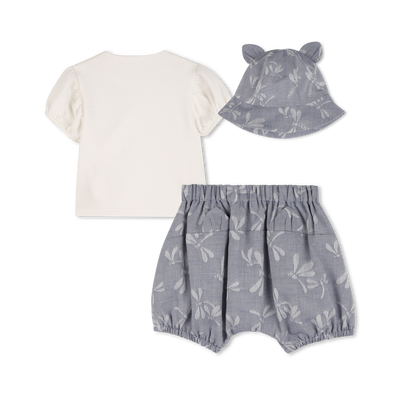 T-SHIRT, BUCKET HAT E CONJUNTO DE PEITORAIS KENZO KIDS GIRL