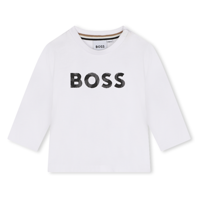 T-shirt algod&atilde;o com log&oacute;tipo BOSS 
                        BOY