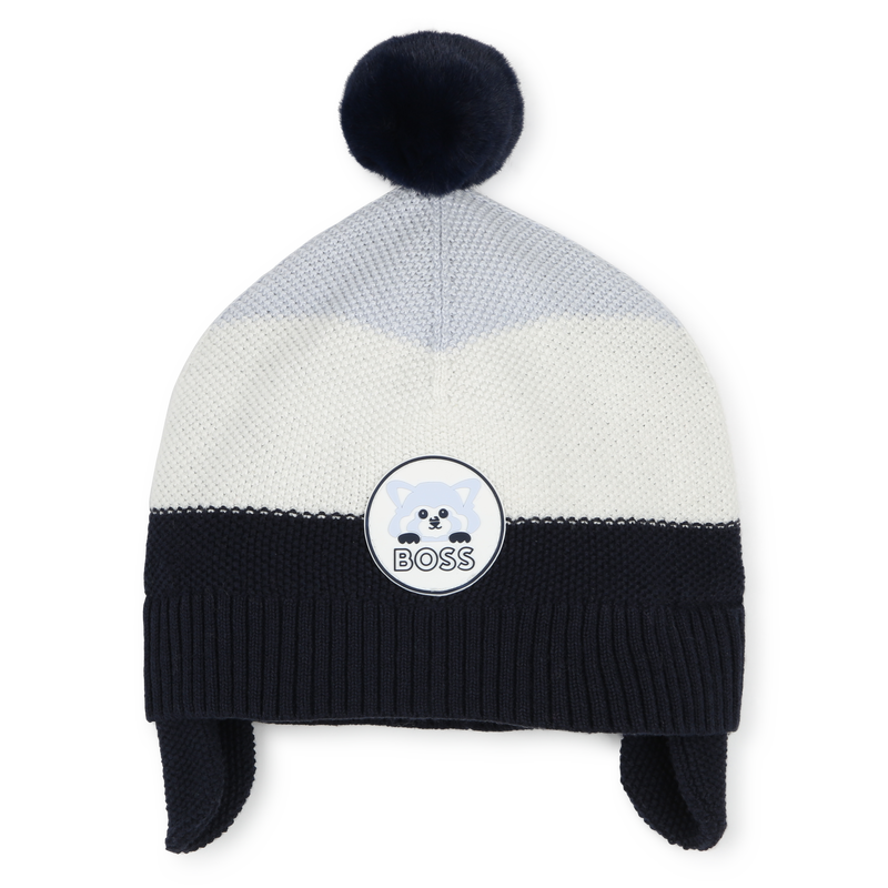 Striped Cotton Pom-Pom Hat BOSS 
                    BOY