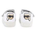 T&eacute;nis com riscas de gancho e la&ccedil;o KARL LAGERFELD KIDS 
                    BOY