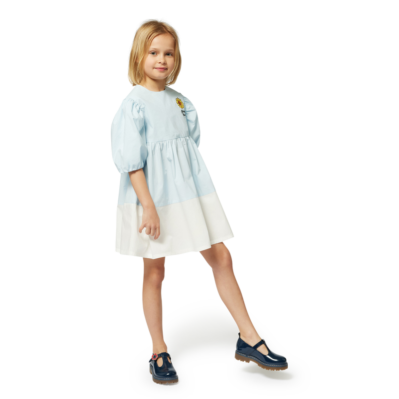 Vestido bicolor em corte evas&eacute; KENZO KIDS 
                        GIRL