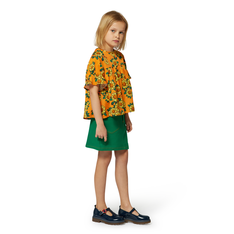 Saia trap&eacute;zio com bolsos KENZO KIDS 
                        GIRL