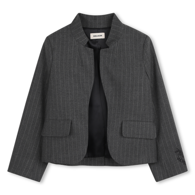 Jaqueta listrada com gola fantasia ZADIG & VOLTAIRE GIRL