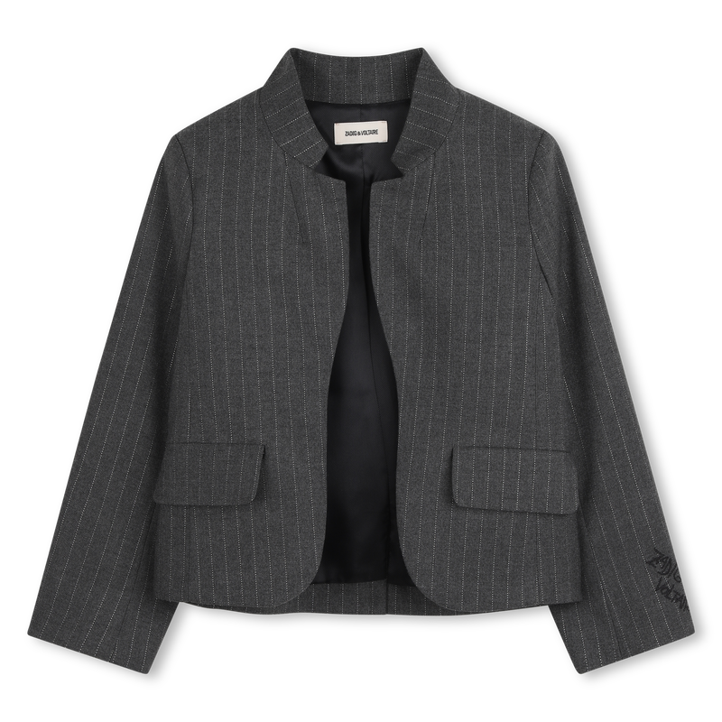Jaqueta listrada com gola fantasia ZADIG & VOLTAIRE 
                    GIRL
