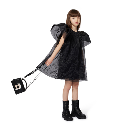 Mala de mão em tecido revestido de grão fino KARL LAGERFELD KIDS GIRL