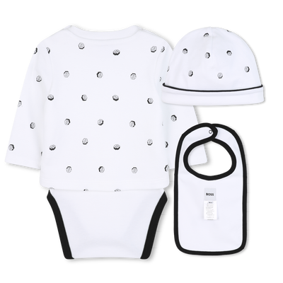 Conjunto de body, babador e chapéu BOSS BOY