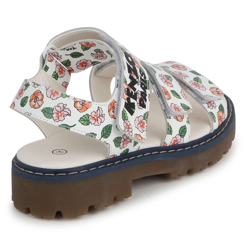 Sandálias em pele com velcro KENZO KIDS 
                    GIRL