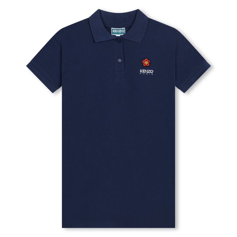 Vestido manga curta de algod&atilde;o KENZO KIDS 
                        GIRL