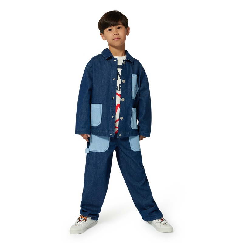 Embroidered jeans with pockets KENZO KIDS 
                    BOY