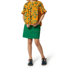 Saia trap&eacute;zio com bolsos KENZO KIDS 
                    MENINA