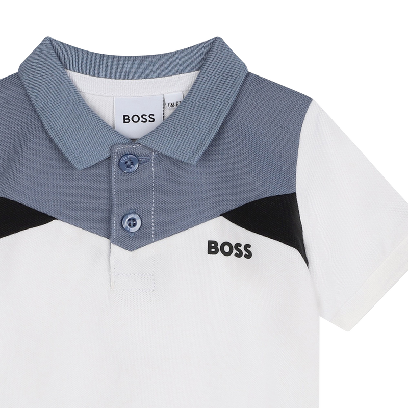 Polo com blocos de cor BOSS 
                        BOY