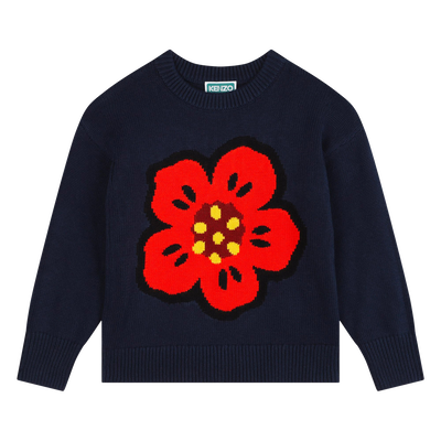 Camisola com flor e logótipo KENZO KIDS GIRL