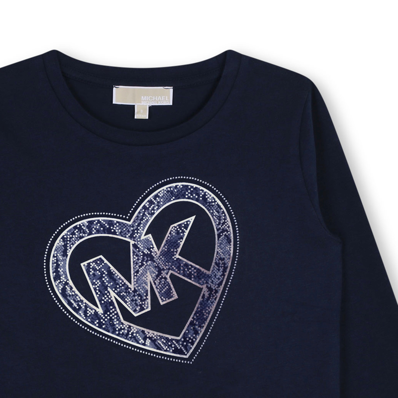 Long-Sleeved Cotton T-Shirt MICHAEL KORS 
                    GIRL