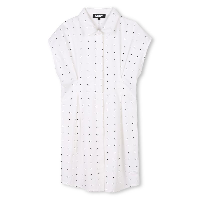 Vestido manga curta em algod&atilde;o DKNY 
                        GIRL