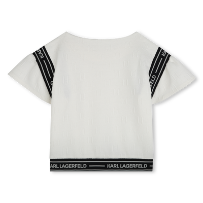T-shirt com mangas de folhos KARL LAGERFELD KIDS GIRL