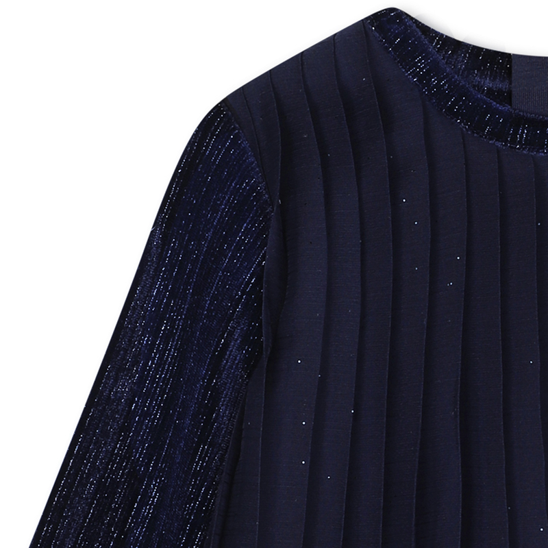 Vestido plissado de veludo CARREMENT BEAU 
                    GIRL