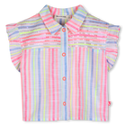 Camisa listrada com mangas de babados BILLIEBLUSH 
                    GIRL