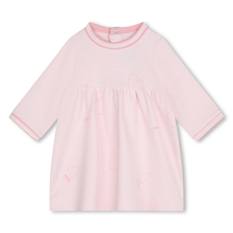 Vestido com canelados e riscas BOSS 
                        GIRL