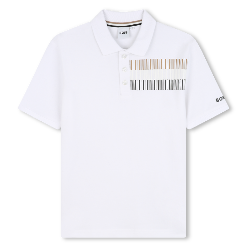 Polo corte direito com faixas BOSS 
                        BOY