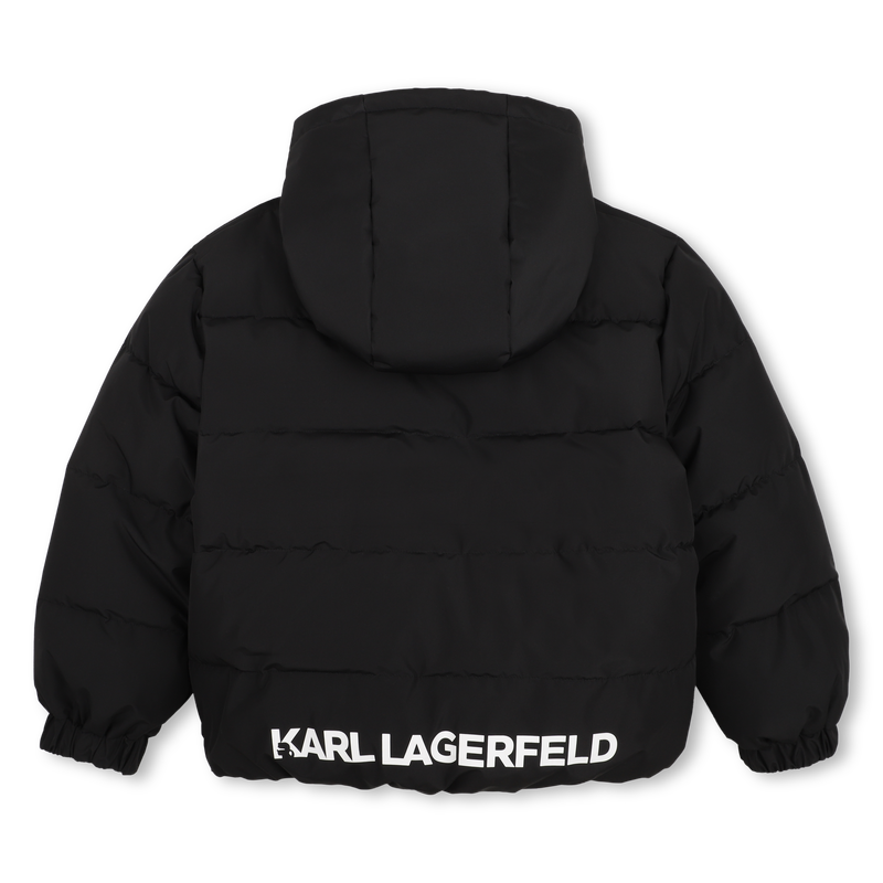 Casaco acolchoado com capuz KARL LAGERFELD KIDS 
                        BOY