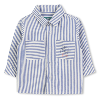 Camisa de algodão às riscas KENZO KIDS BOY