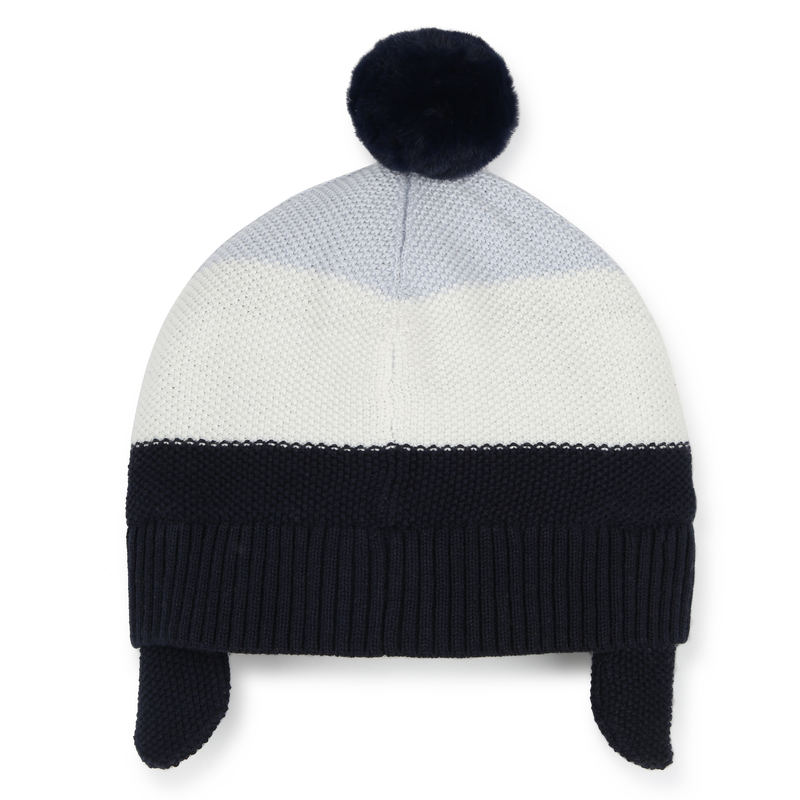 Striped Cotton Pom-Pom Hat BOSS 
                    BOY