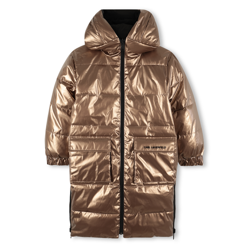 Jaqueta longa reversível KARL LAGERFELD KIDS 
                    GIRL