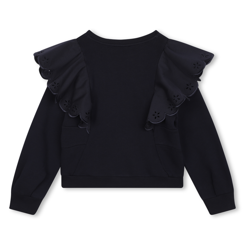 Sweatshirt moletão com folhos CHLOE 
                    GIRL