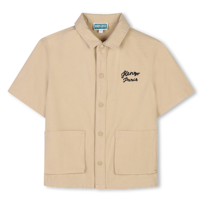 Camisa em algod&atilde;o manga curta KENZO KIDS BOY