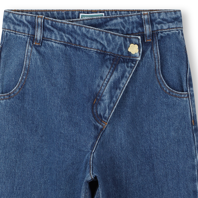 Calças jeans assimétricas KENZO KIDS 
                    GIRL