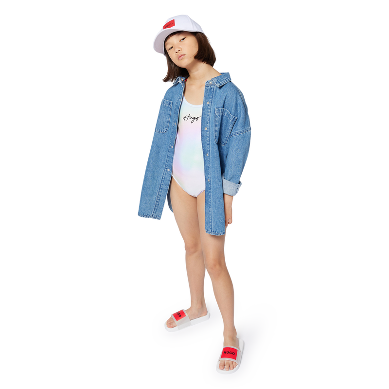 Chinelos com log&oacute;tipo HUGO 
                        GIRL