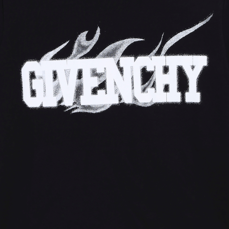 T-shirt com logótipo e chamas GIVENCHY 
                    BOY