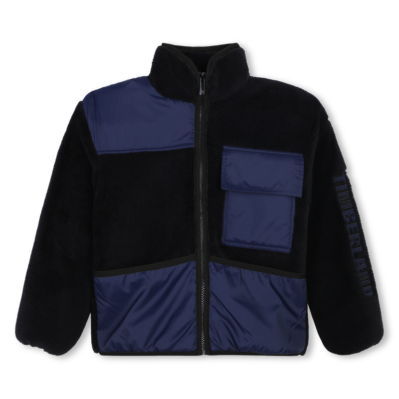 Zip-Up Bi-Material Cardigan TIMBERLAND 
                    BOY