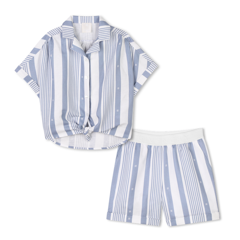 Linen-blend shirt and shorts GIVENCHY 
                    GIRL