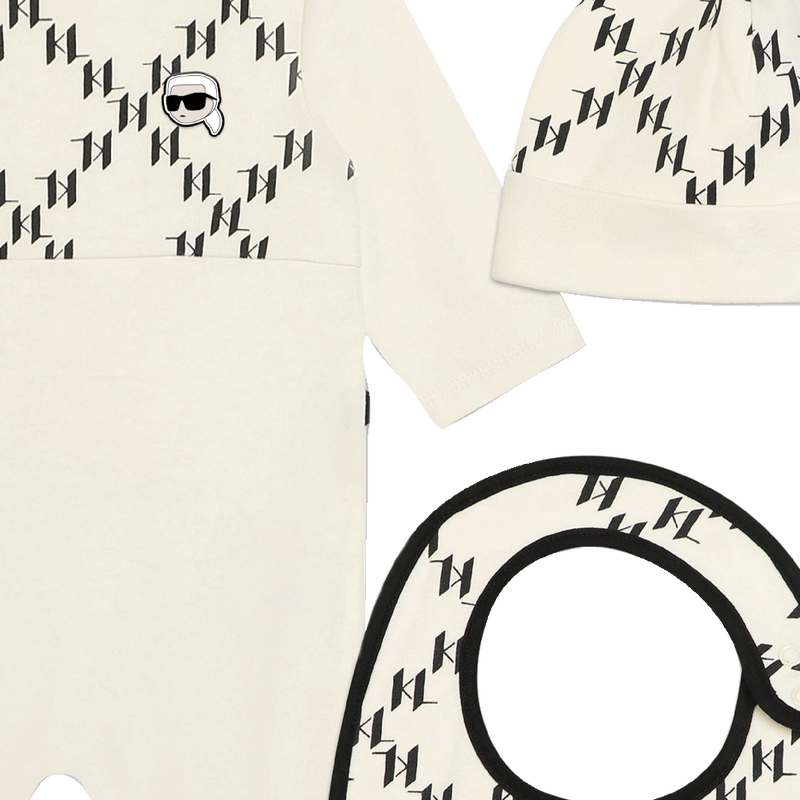 Conjunto de 3 peças de algodão KARL LAGERFELD KIDS 
                    BOY
