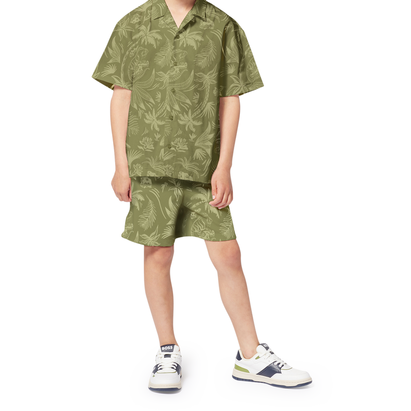 Bermudas estampadas de algod&atilde;o BOSS 
                        MENINO
