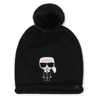 Gorro com pompom KARL LAGERFELD KIDS 
                    GIRL