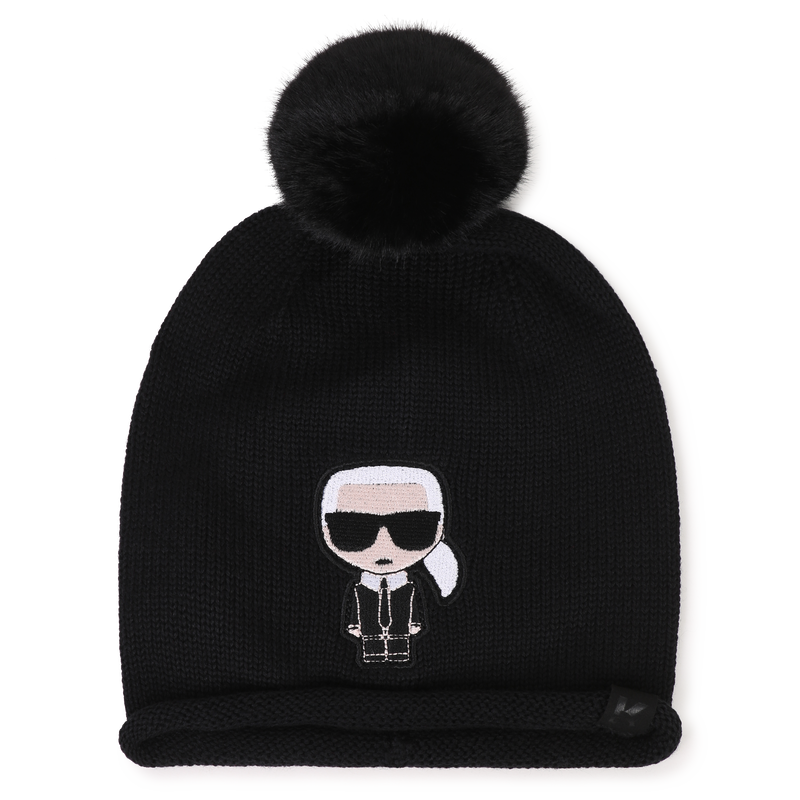 Gorro com pompom KARL LAGERFELD KIDS 
                        GIRL