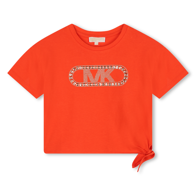 Tie-Hem Studded T-Shirt MICHAEL KORS 
                    GIRL