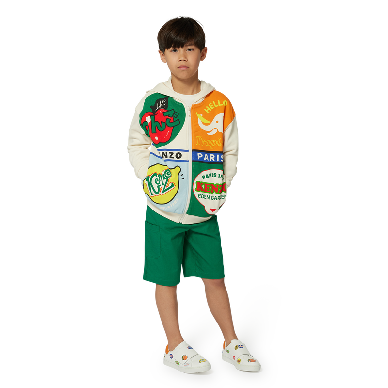 Cotton Bermuda cargo shorts KENZO KIDS 
                    BOY
