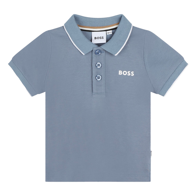 Polo liso de algodão piqué BOSS 
                    BOY