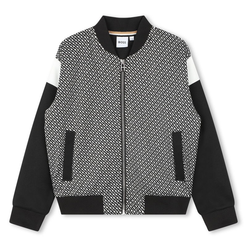 Cardig&atilde; bicolor com fecho BOSS 
                        GIRL