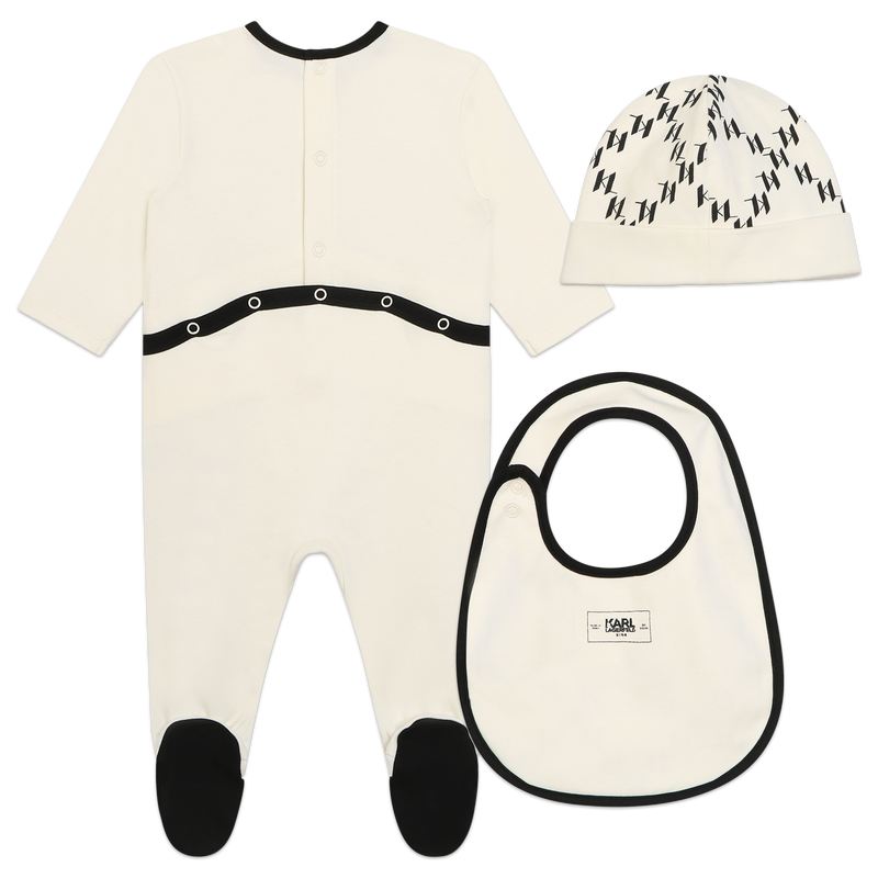 Conjunto de 3 peças de algodão KARL LAGERFELD KIDS 
                    BOY